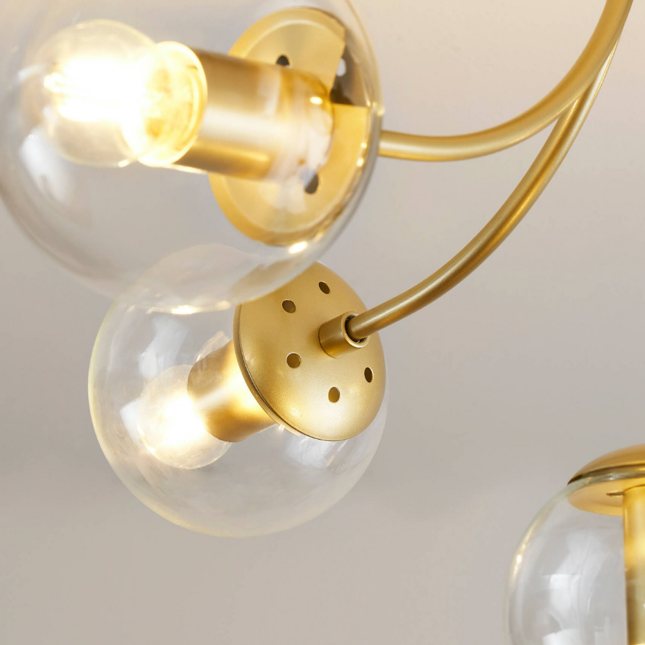 Plafonnier en Verre avec Structure Laiton - CIARA