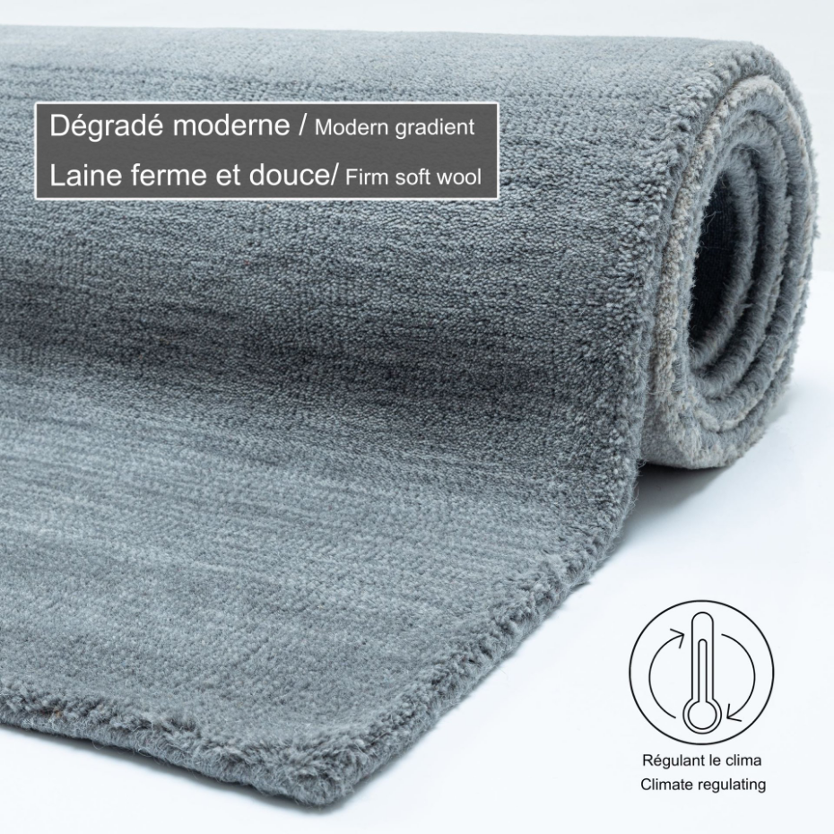 Tapis tissé main en couleurs vives et dégradé - Wool comfort