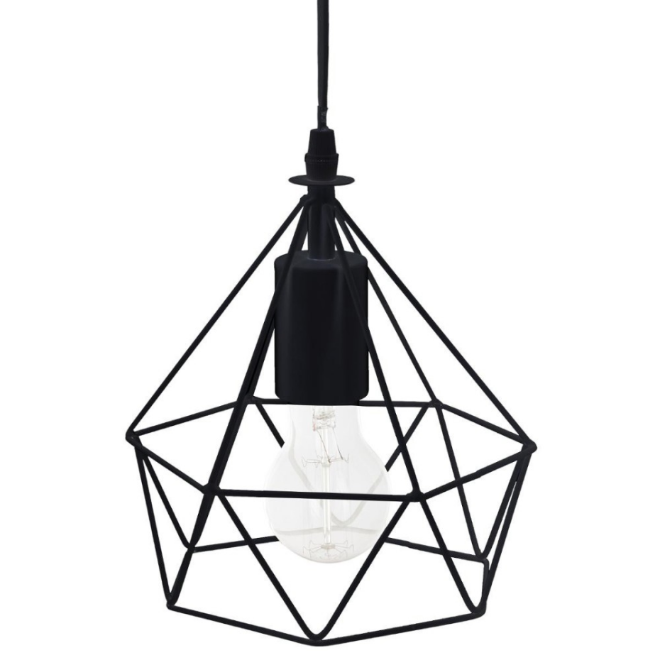 Suspension Métal Filaire D19 H22 Noir