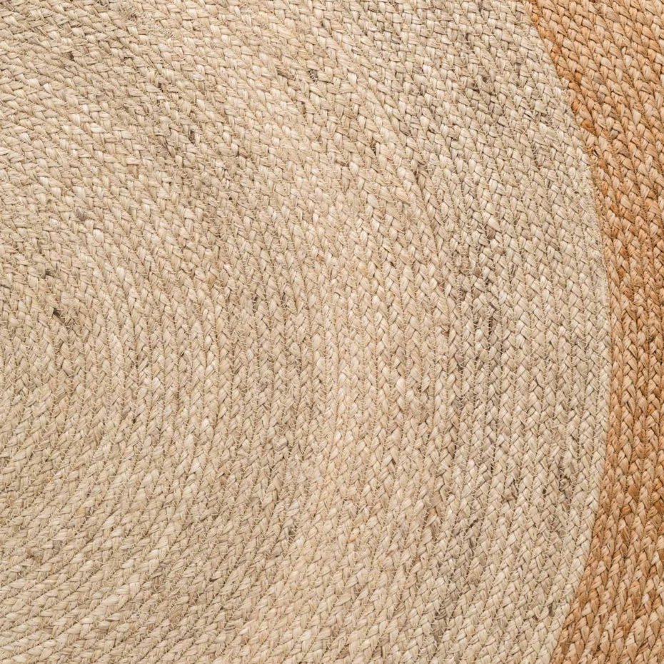 Tapis rond, motif simple authentique, JUTE K, jute tissé à la main
