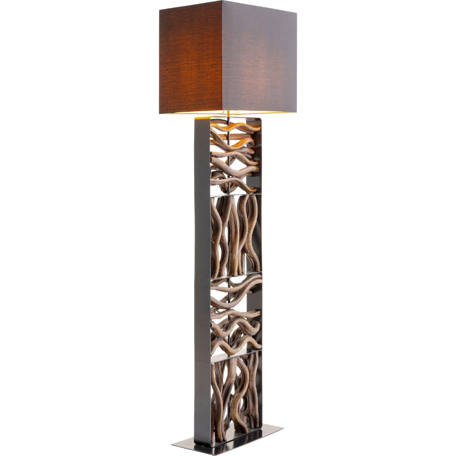 Lampadaire en bois flotté et coton, NATURE WAVE