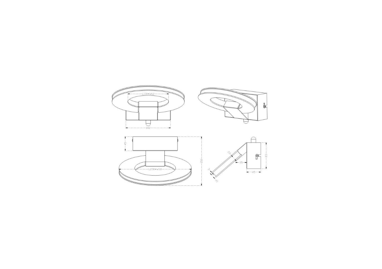 Applique en métal design, OVAL