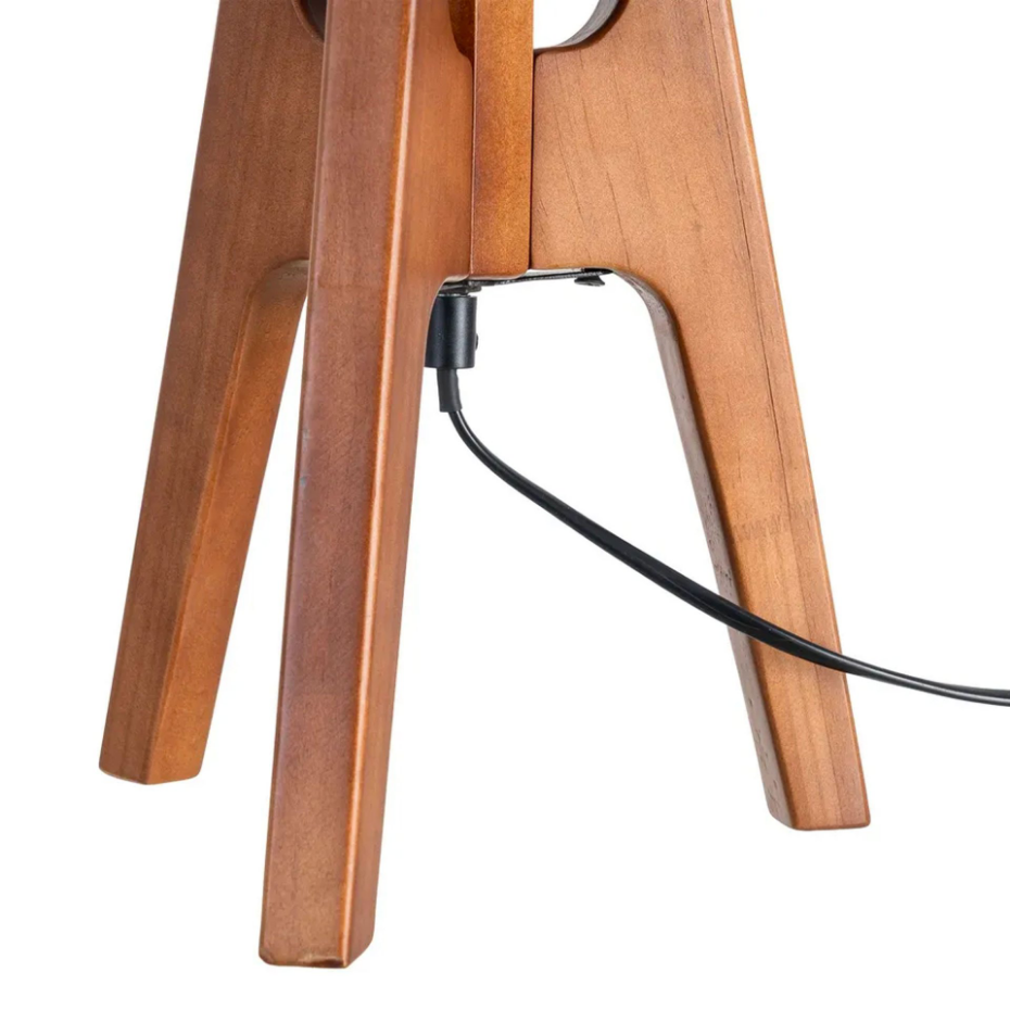 Lampe à poser classique bois et abat-jour beige 35x35x54cm