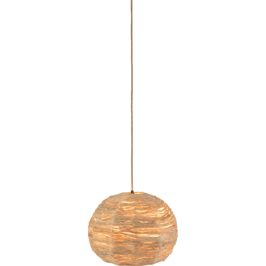 Suspension ovale en bambou et feuille de bananier