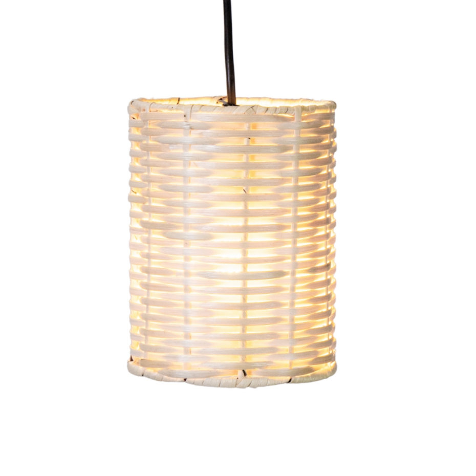 Suspension en rotin cylindrique YUNIS