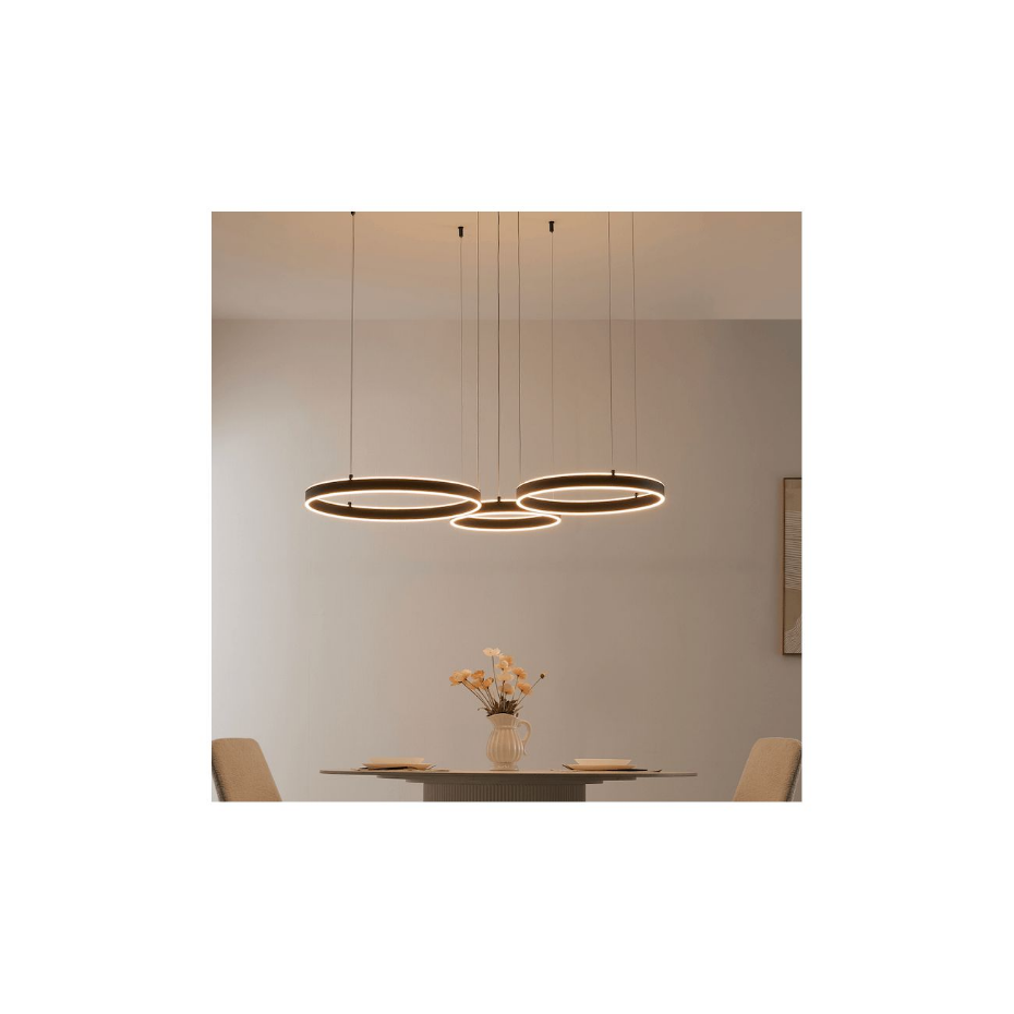 Grand lustre LED à trois anneaux - BLISKO