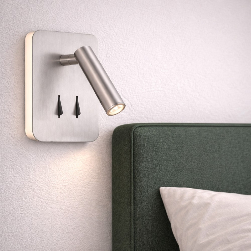 Applique Led Tête De Lit nickel satiné Cayman II