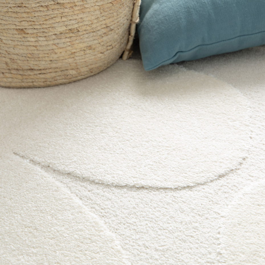 Tapis contemporain à motif floral en relief- FLOW