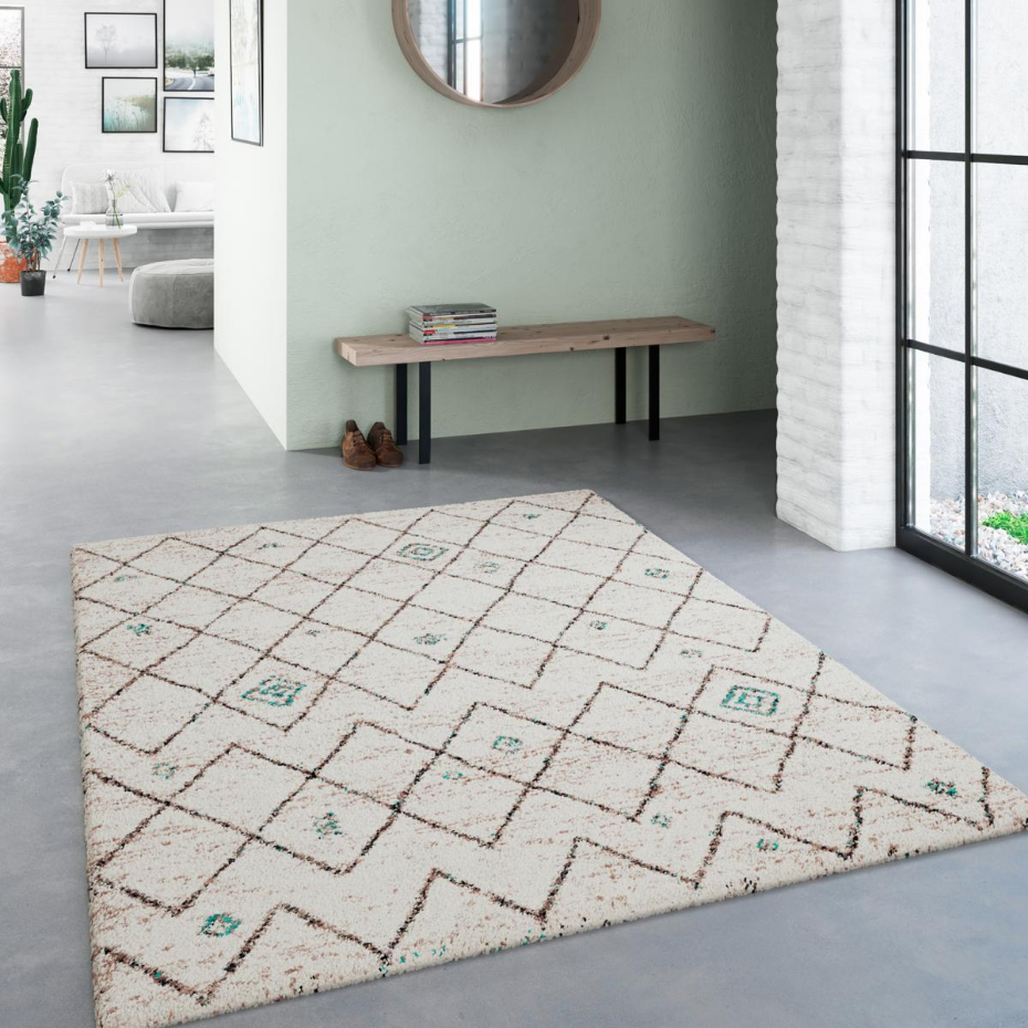 Tapis shaggy tissé motif berbère AMORE 2
