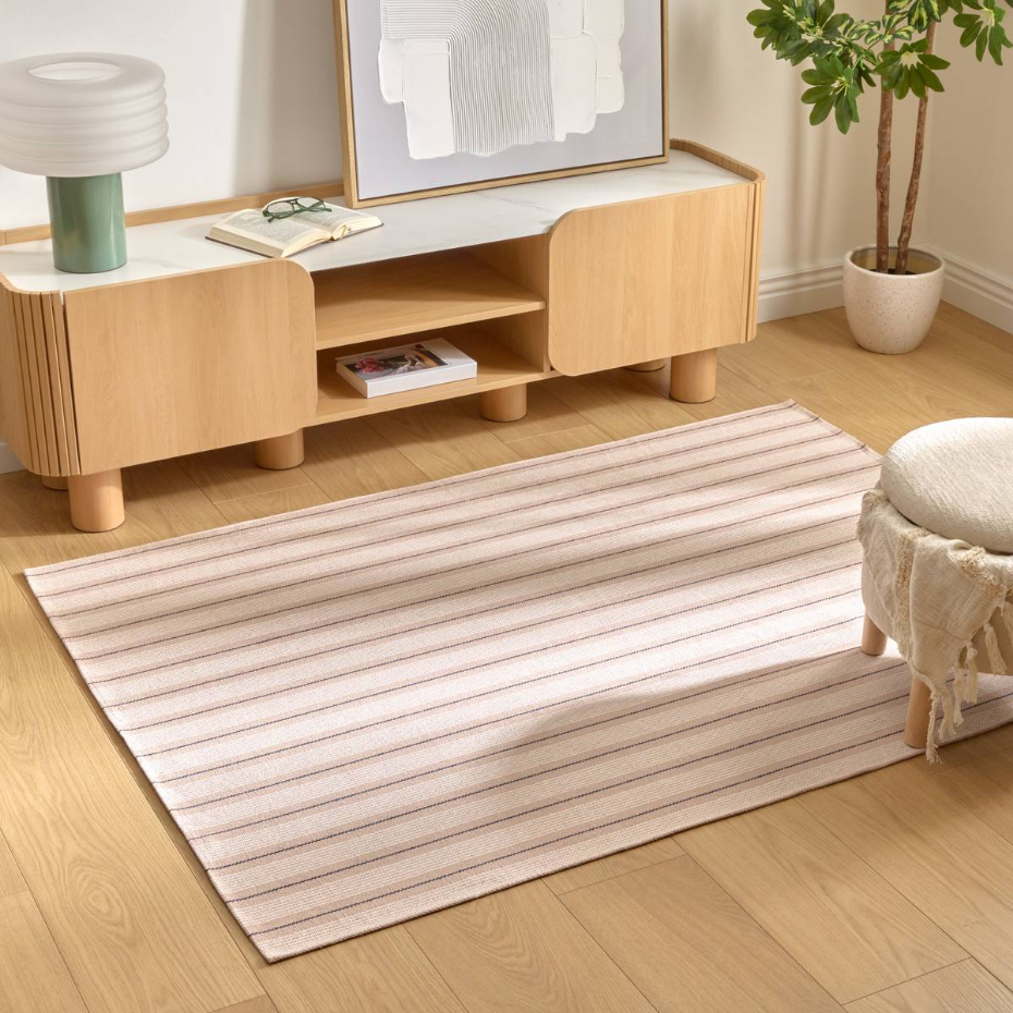 Tapis à rayures en coton antidérapant GROOVE