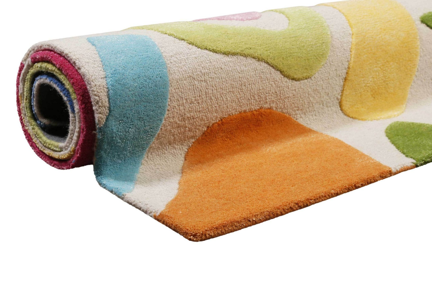Tapis enfant à poil ras et motifs colorés ,  KIMI