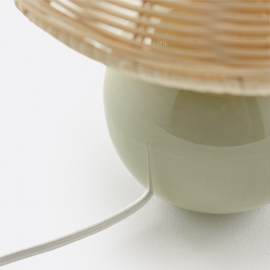 Lampe à poser céramique et rotin, Alios