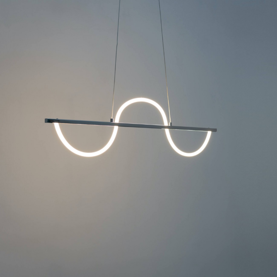 Suspension LED ondulée chromée - SAVONA