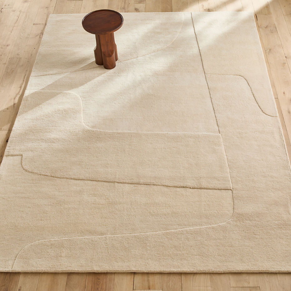 Tapis contemporain laine, tufté main XL, Sahil