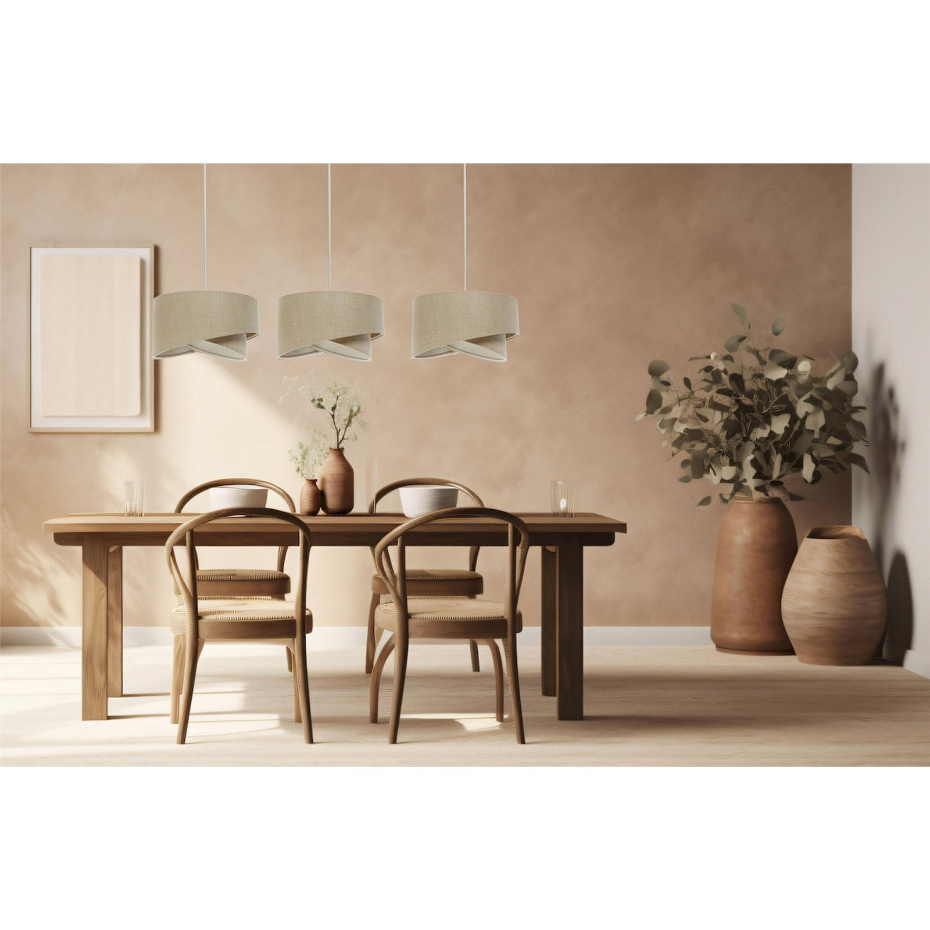 Suspension rectangulaire en jute et lin Boho