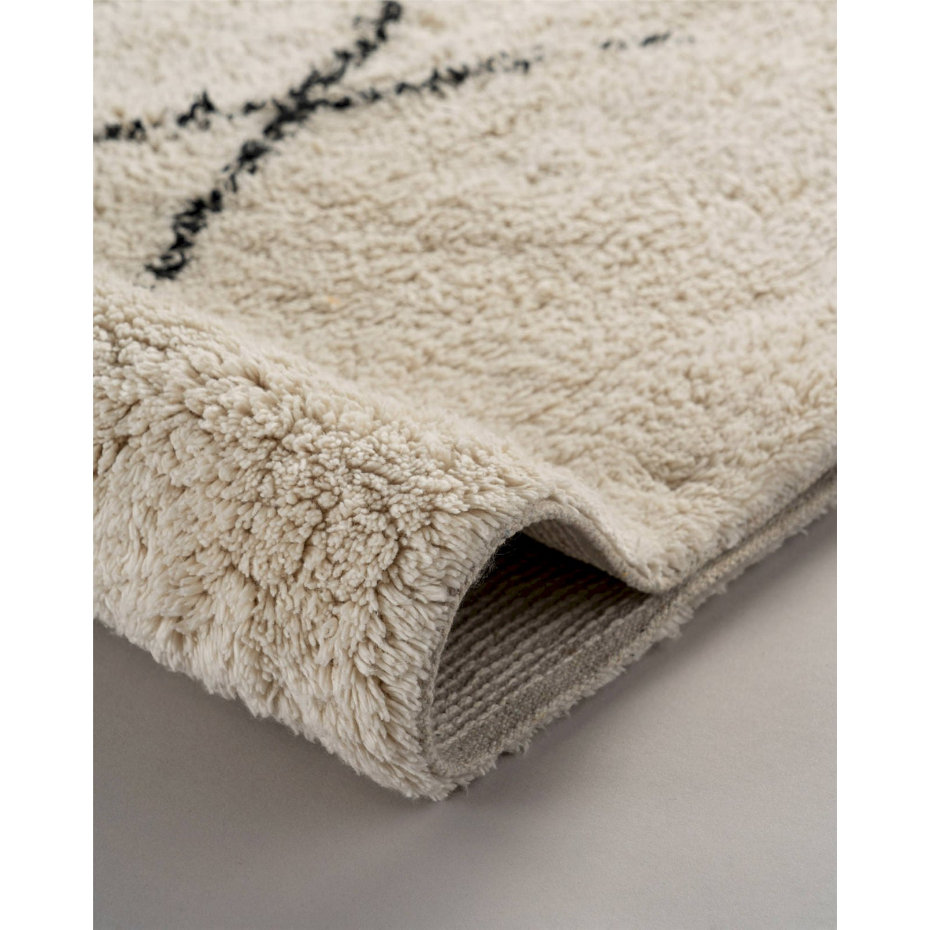 Tapis rectangulaire en coton tufté main
