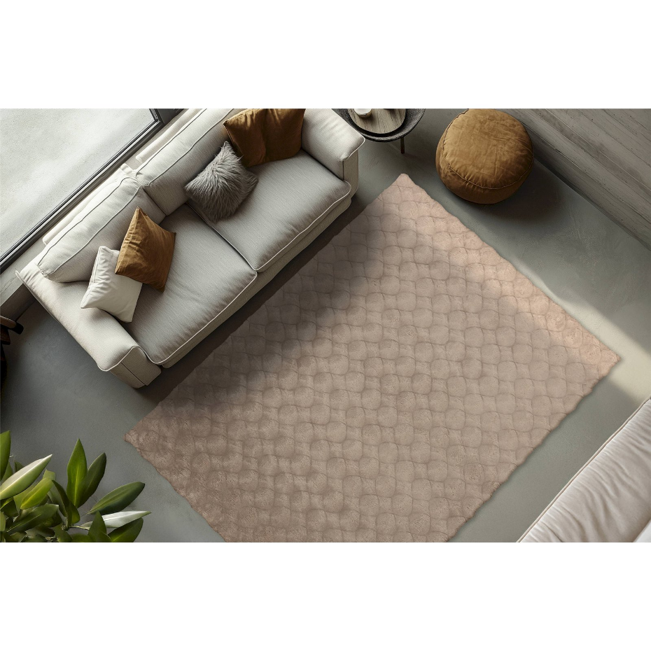 Tapis shaggy en polyester rectangulaire