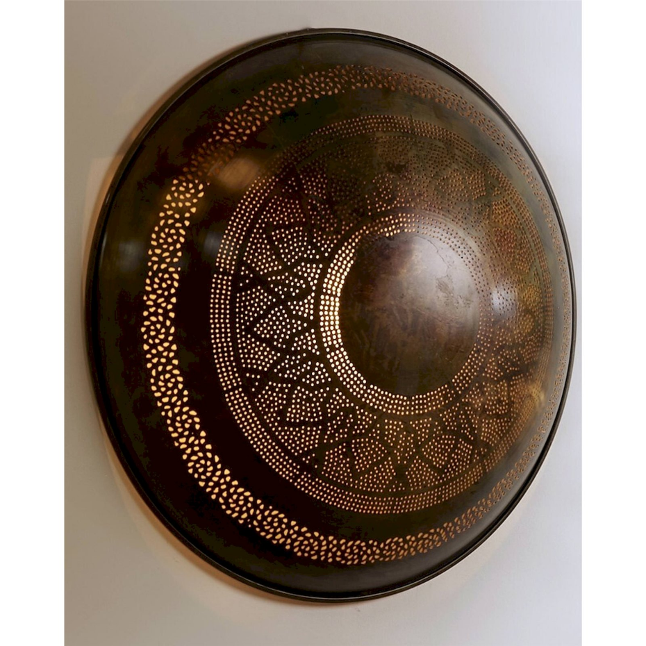 Applique murale décorative en métal rond cuivre et