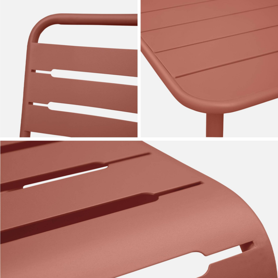 Table de jardin métal + 8 assises AMÉLIA