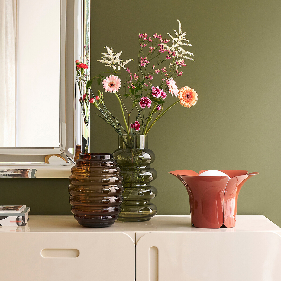 Lampe à poser tulipe, métal fer et opaline, Tessen