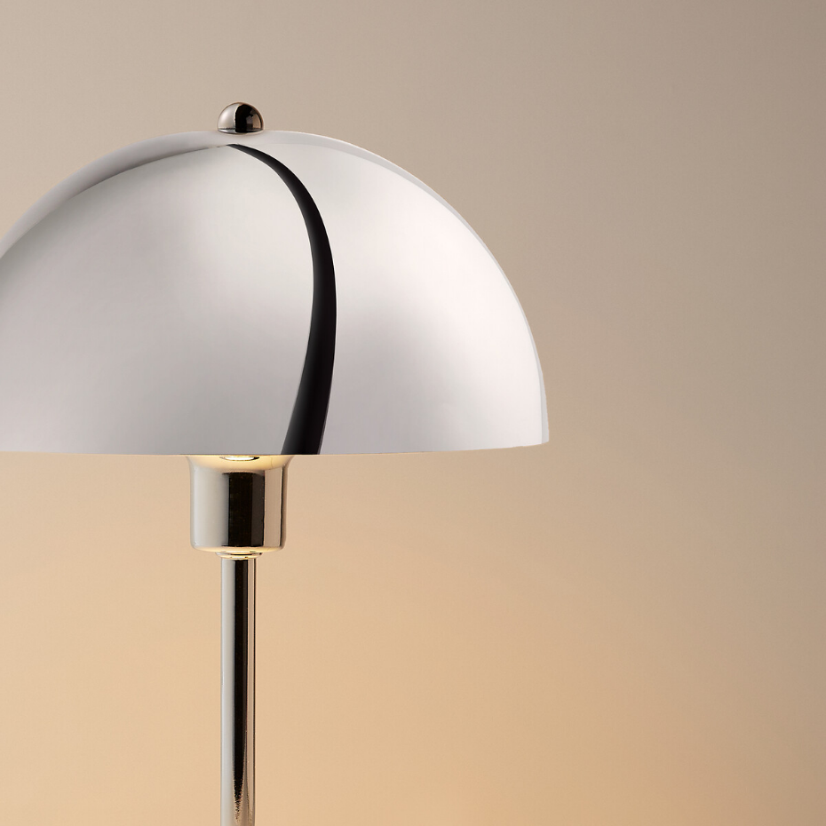 Lampe à poser champignon en métal fer chrome, Capi