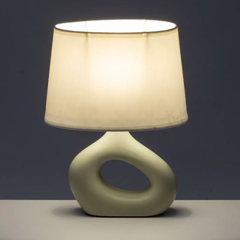 Lampe à poser céramique beige 23x13x30cm