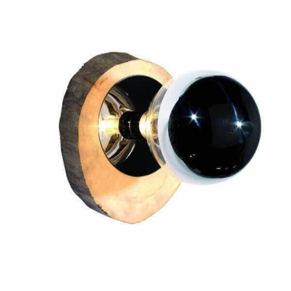 Applique en Bois et Inox Poli Miroir - SLEYES -