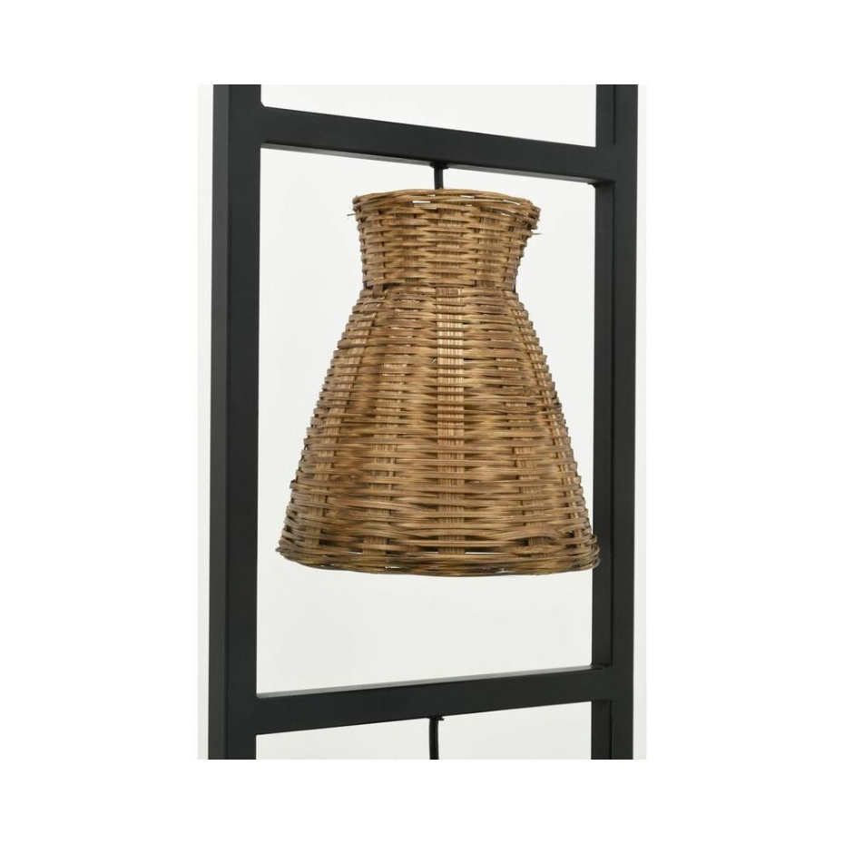 Lampe en métal et bambou naturel