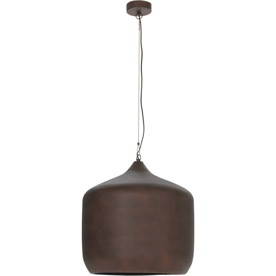 Suspension ronde en fer effet oxyde vieilli