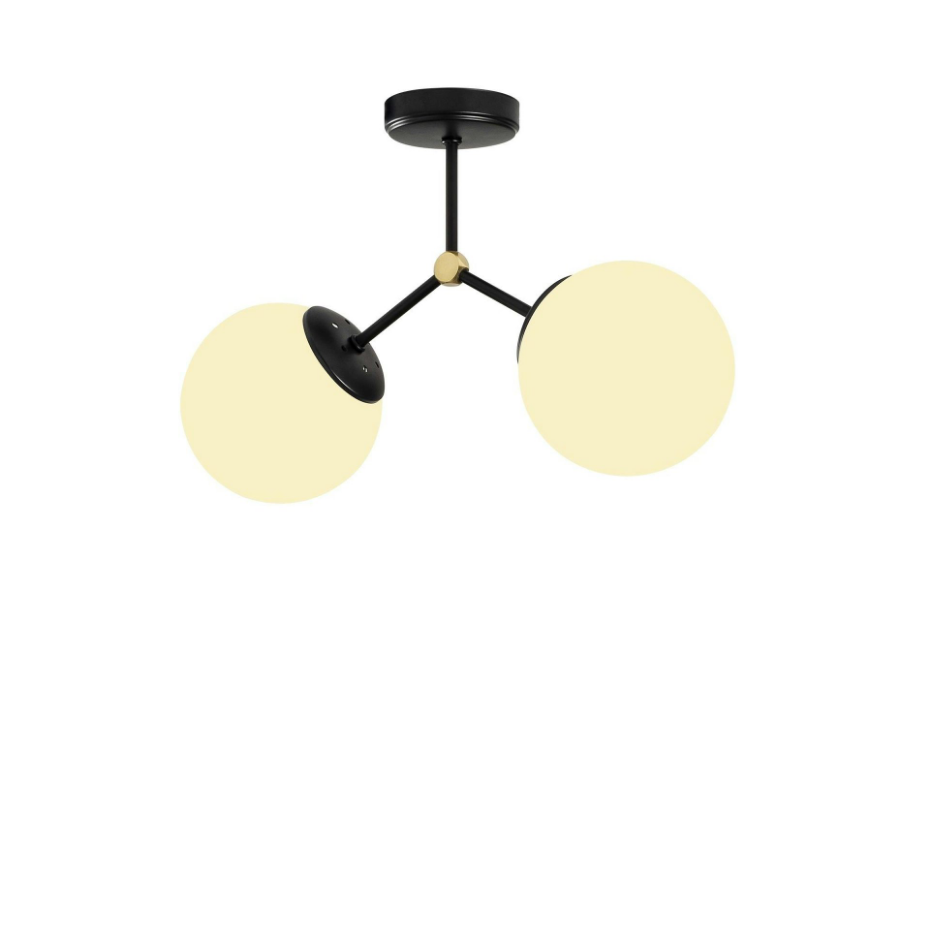 Plafonnier design 2 globes en verre SIERRE