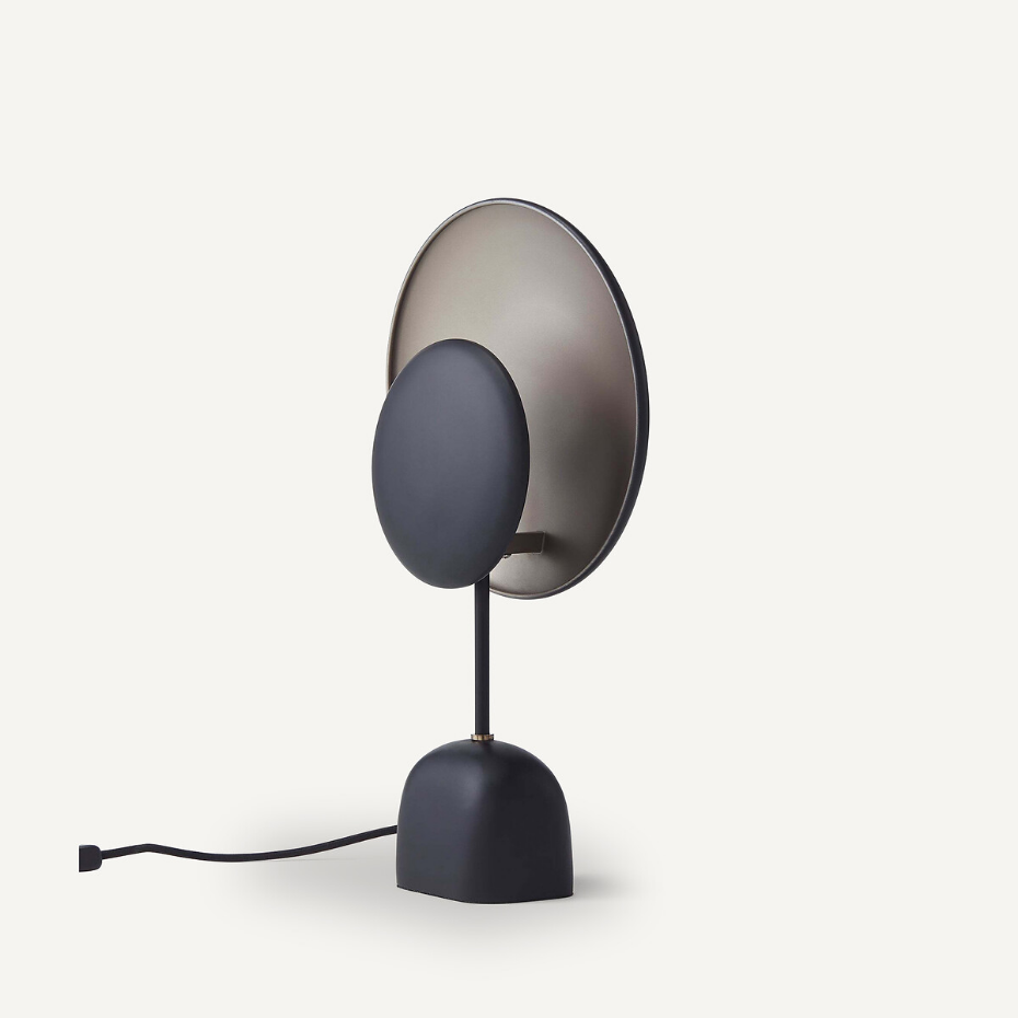 Lampe à poser, métal noir et moka, Naton