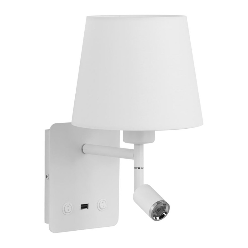 Applique Tête De Lit Blanche Lampe Et Liseuse Room2 Usb