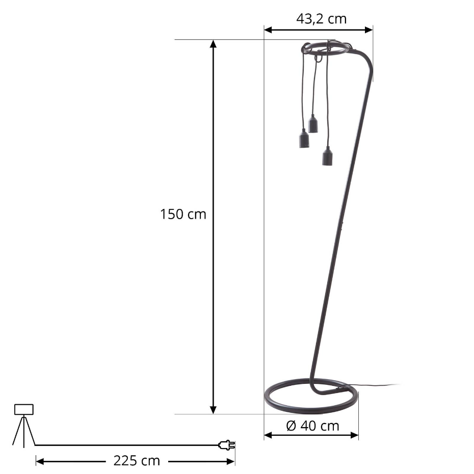 Lampadaire en métal moderne, Elira