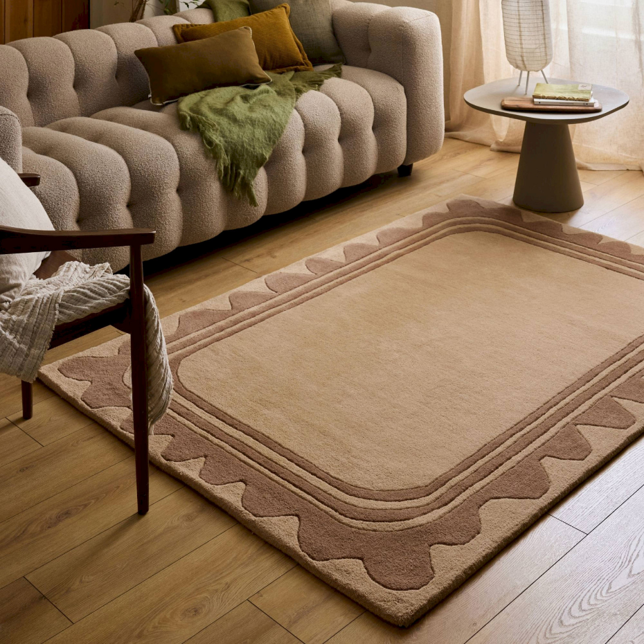 Tapis rectangulaire en laine et coton Cèdre