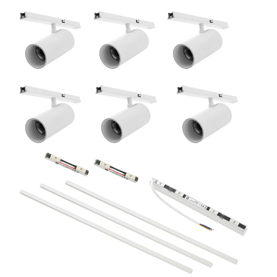 Kit 3 rails + 6 spots LED orientables - LYNE
