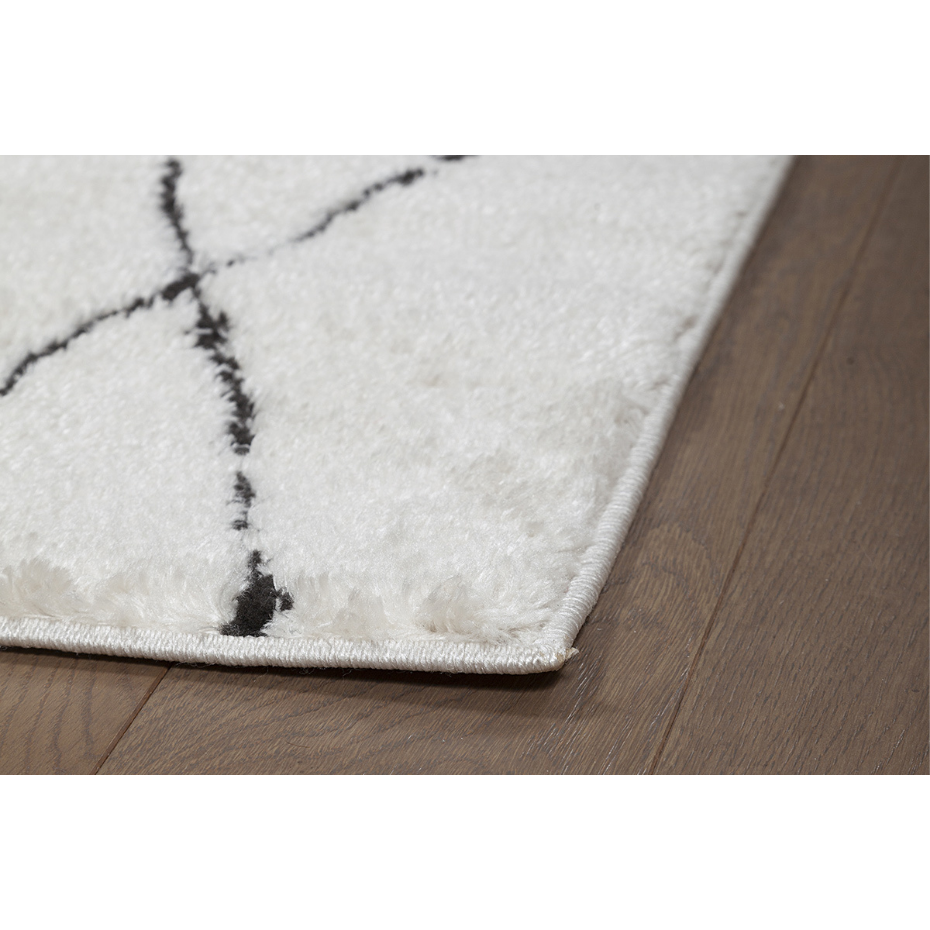 Tapis rectangulaire à motifs losanges noirs 200 x 300 cm SILAN