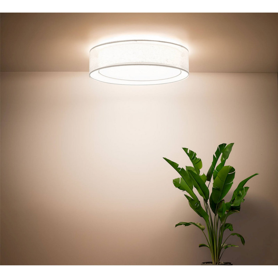 Plafonnier rond en tissu double couche Puro