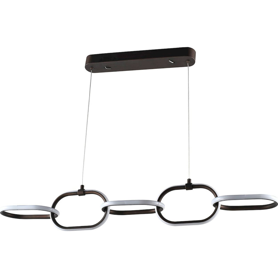 Suspension chandelier rectangulaire en aluminium