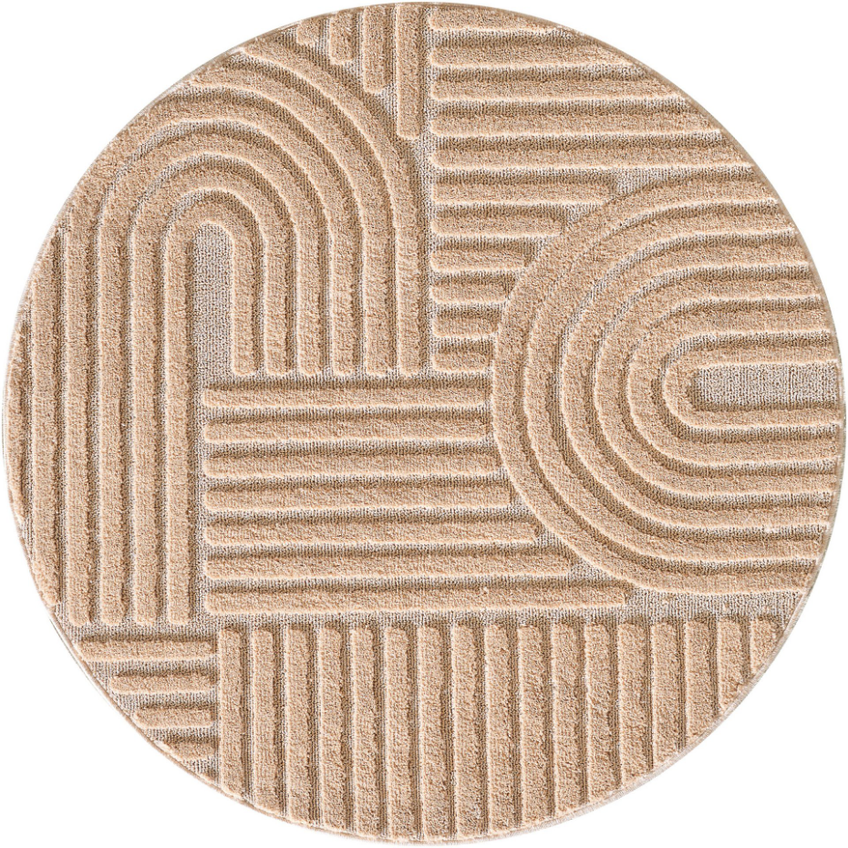 Tapis intérieur rond à relief TURIN