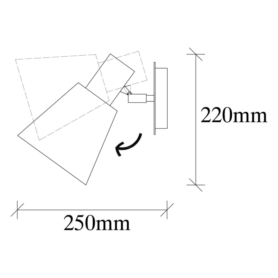 Applique vintage métal brossé, abat-jour cône orientable SILE