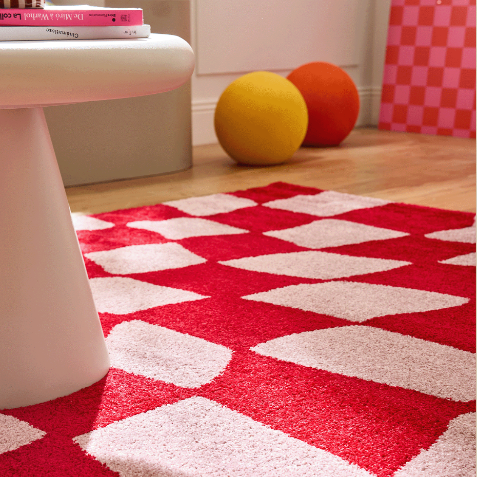Tapis de salon vintage 70’s damier GROOVY