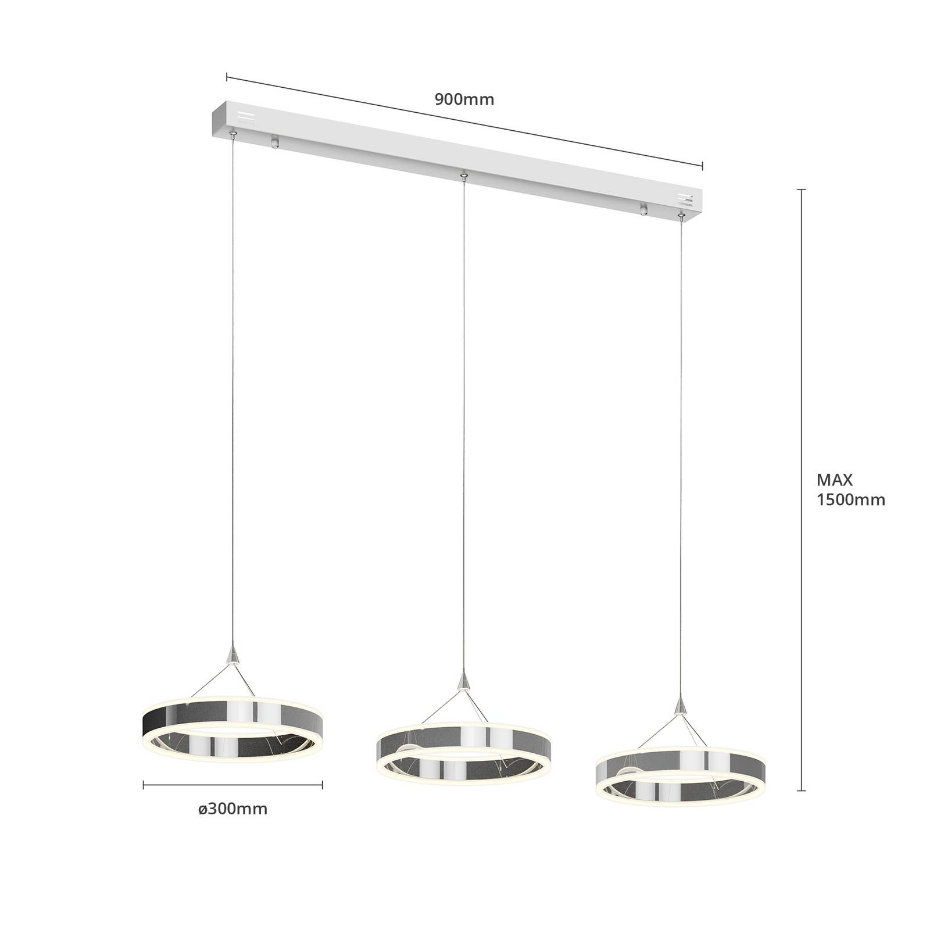 Suspension en métal moderneLED, Lyani