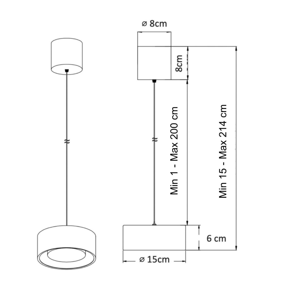 Suspension spot LED hauteur réglable - PRINS