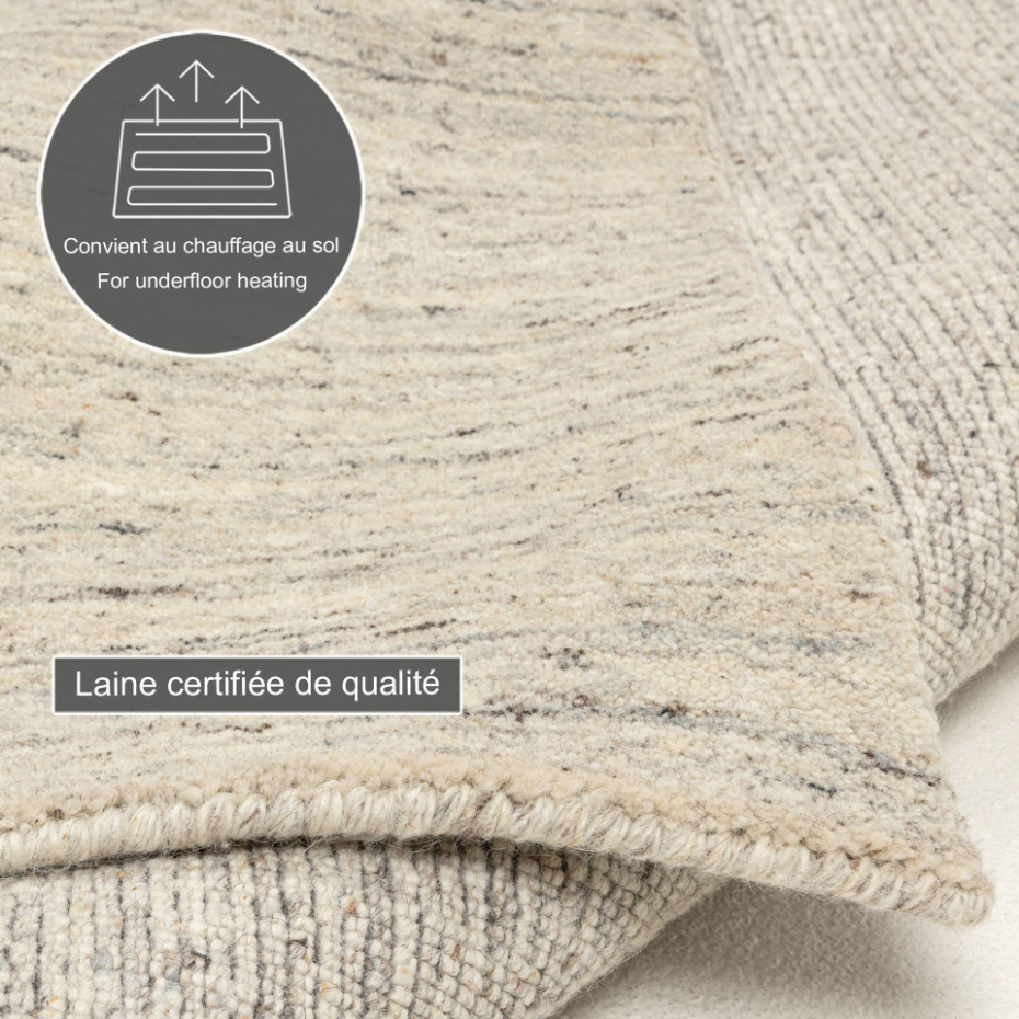 Tapis de salon UNI en laine tissé à la main - Pure