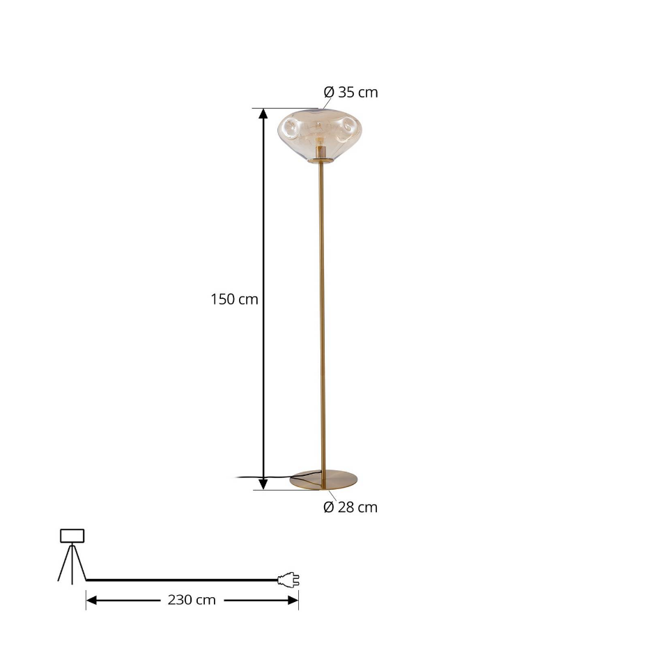 Lampadaire en verre design, Lelia
