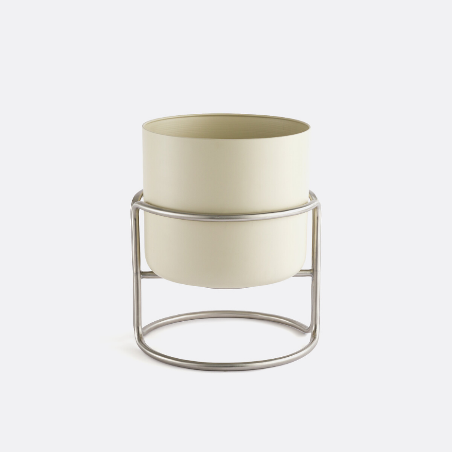 Cache-pot sur pied en métal fer Ø37,5 cm, Giorgio