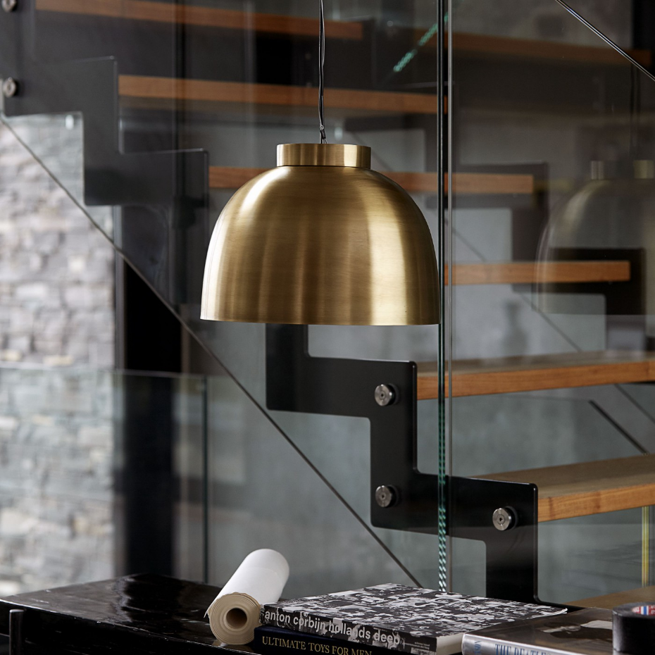 Lampe suspension laiton medium Bowl