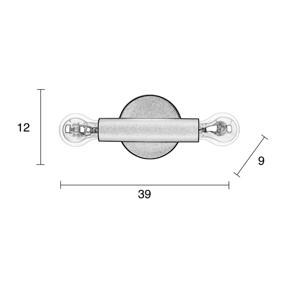 Applique en métal 2 ampoules- HAWK