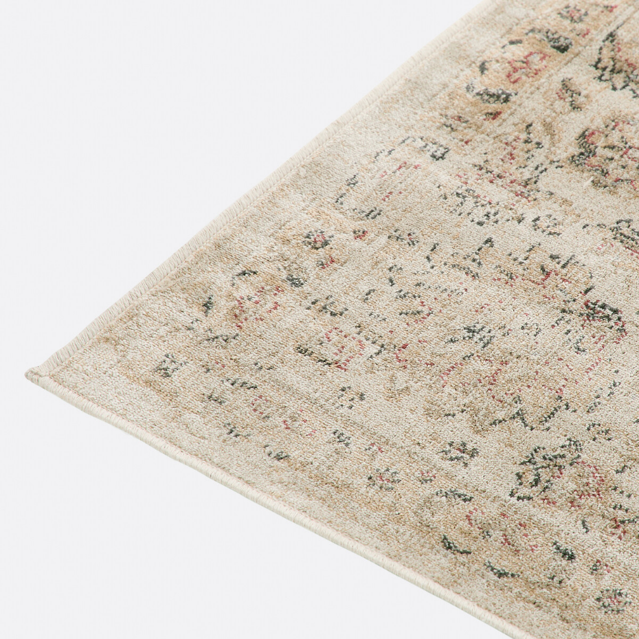 Tapis vintage, motif floral, effet used, DIONA