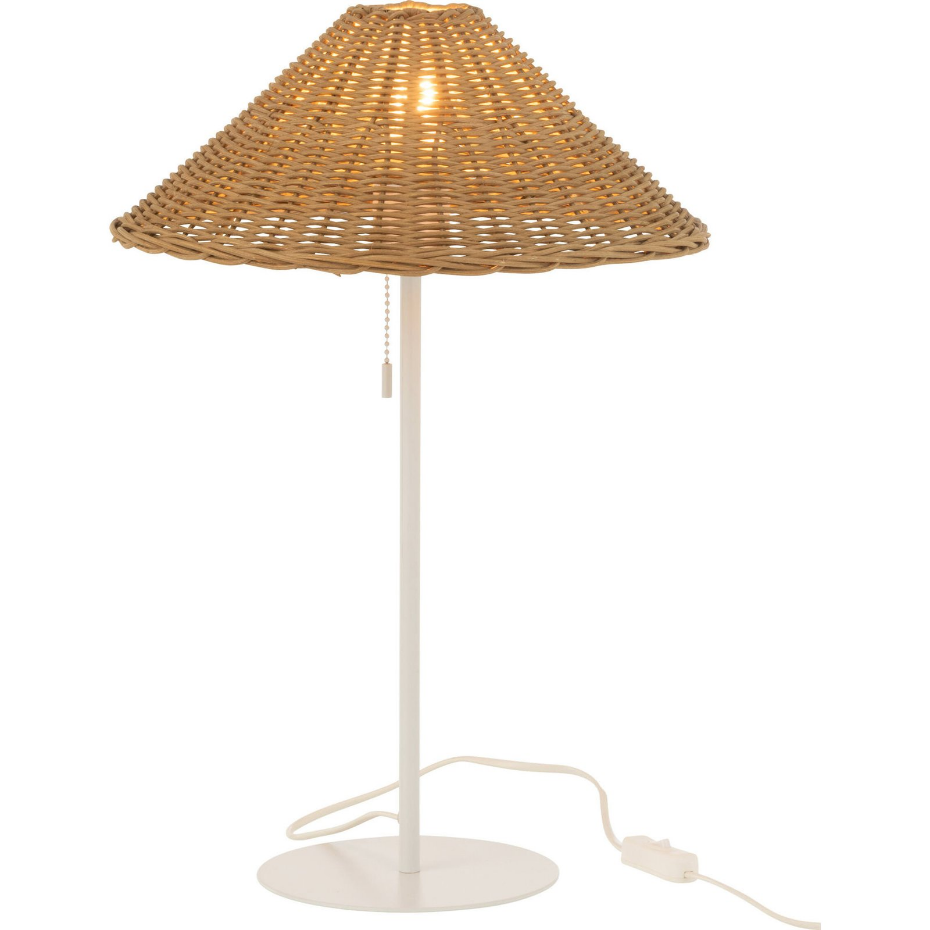 Lampe de salon en métal et rotin rond style bohème chic